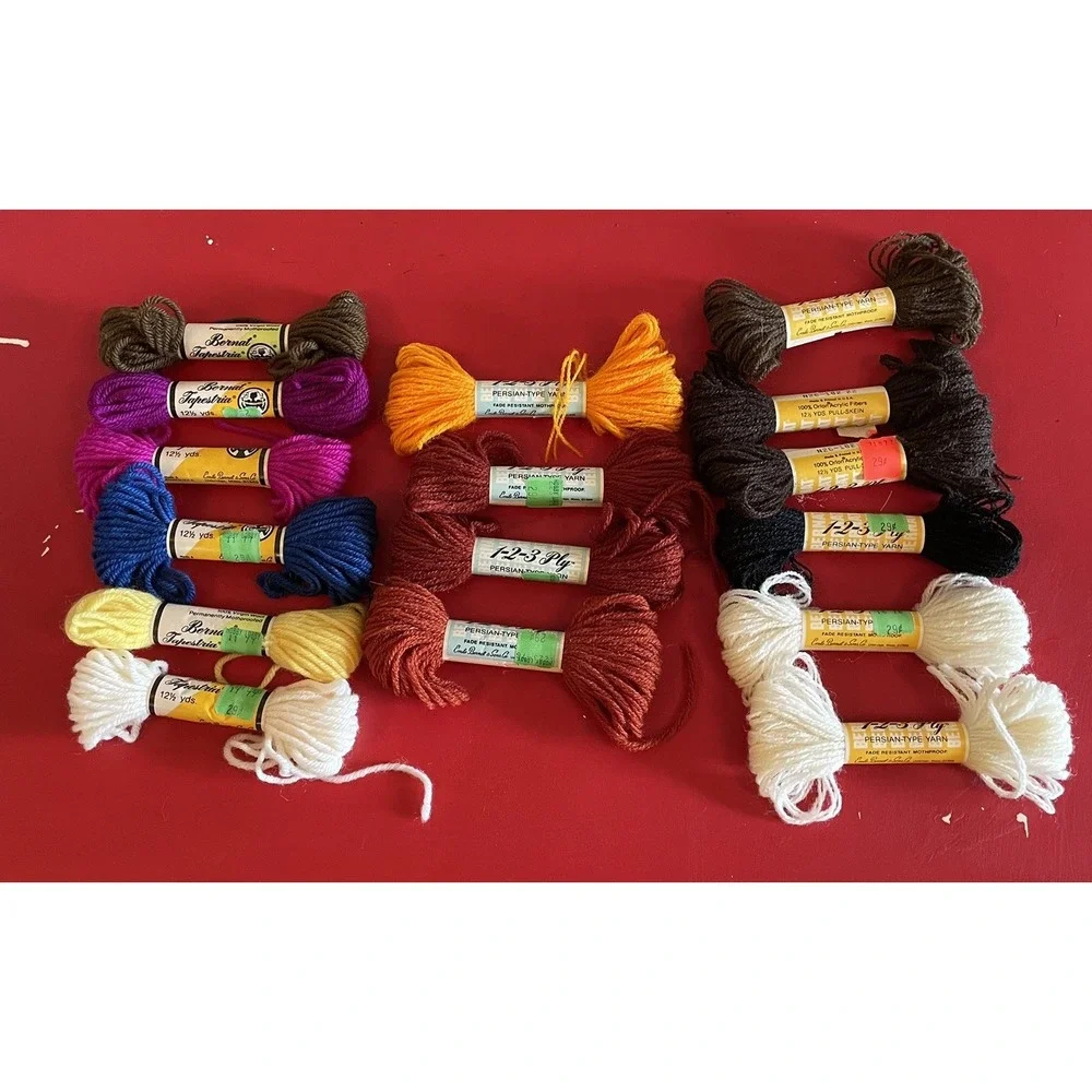 16 Vintage Bernat Tapestria 100% Virgin Wool 12 1/2 Yards Each Skein Needlepoint
